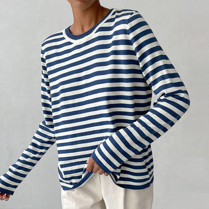 Women's Relaxed Long Sleeve Striped Tee