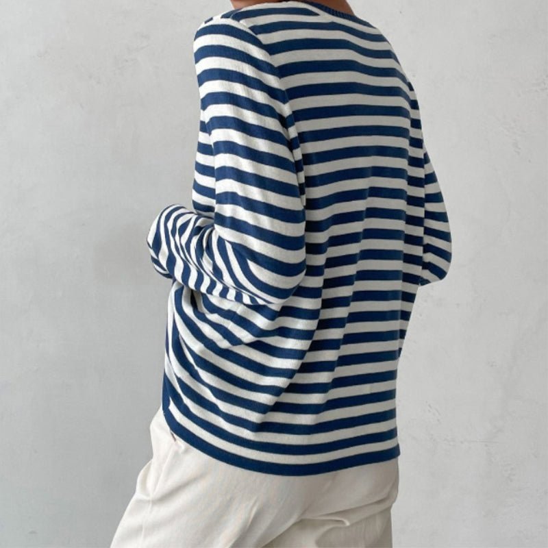 Women's Relaxed Long Sleeve Striped Tee