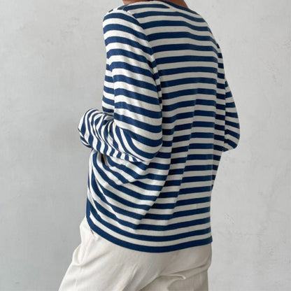 Women's Relaxed Long Sleeve Striped Tee