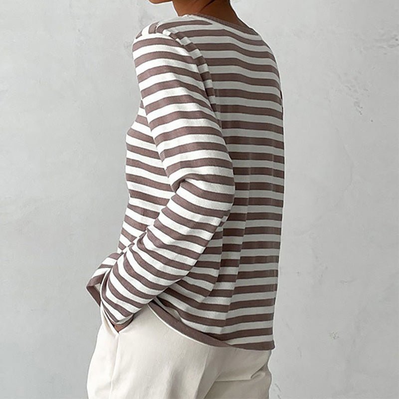 Women's Relaxed Long Sleeve Striped Tee