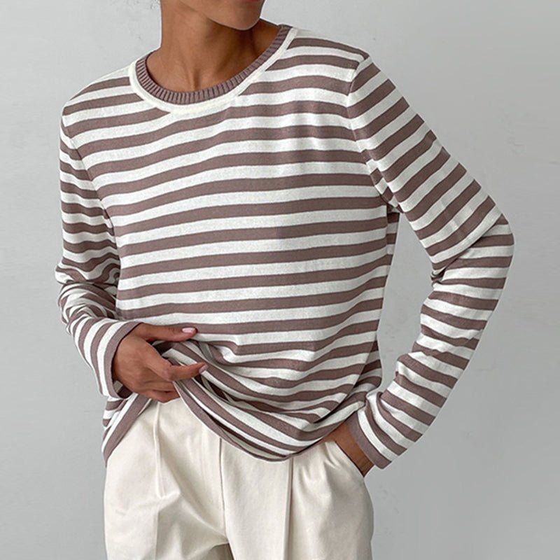 Women's Relaxed Long Sleeve Striped Tee