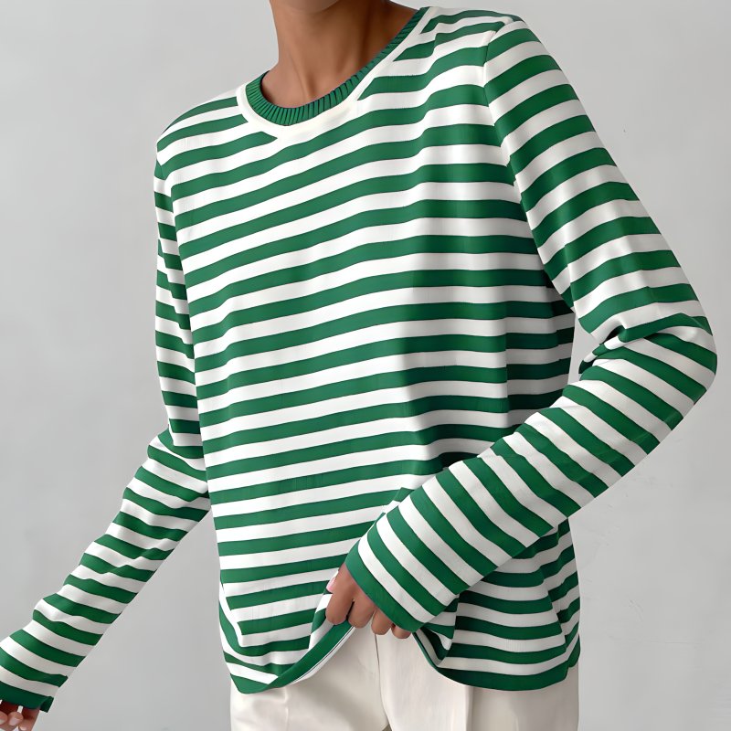 Women's Relaxed Long Sleeve Striped Tee