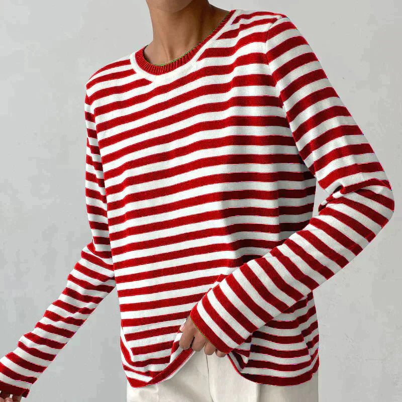 Women's Relaxed Long Sleeve Striped Tee