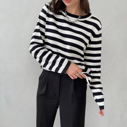 Women's Relaxed Long Sleeve Striped Tee