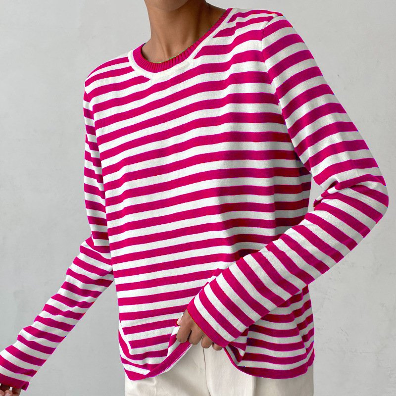Women's Relaxed Long Sleeve Striped Tee