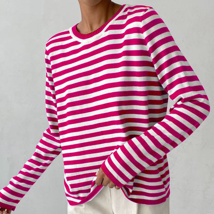 Women's Relaxed Long Sleeve Striped Tee