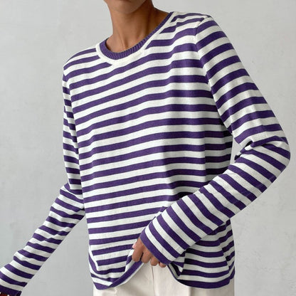 Women's Relaxed Long Sleeve Striped Tee