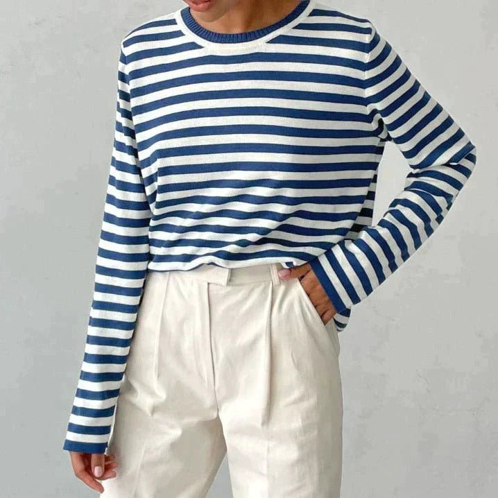 Women's Relaxed Long Sleeve Striped Tee