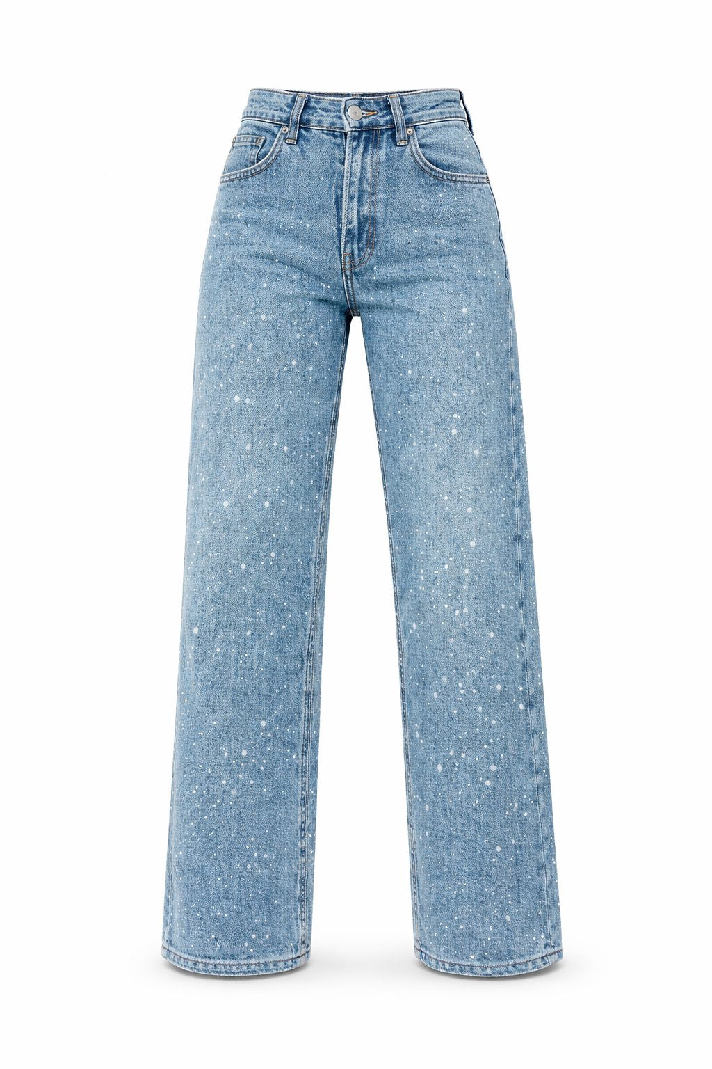 High-Rise Straight Leg Shimmer Jeans