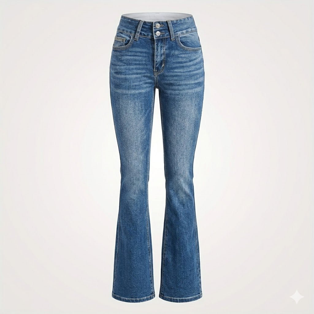 High-Rise Flared Leg Sculpting Denim Jeans