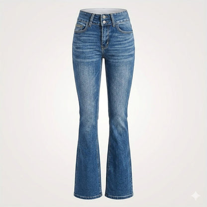 High-Rise Flared Leg Sculpting Denim Jeans