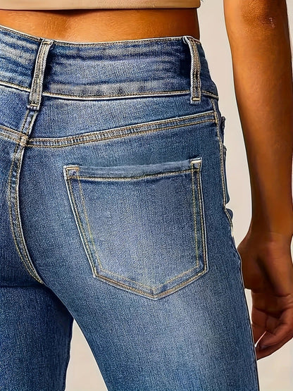 High-Rise Flared Leg Sculpting Denim Jeans
