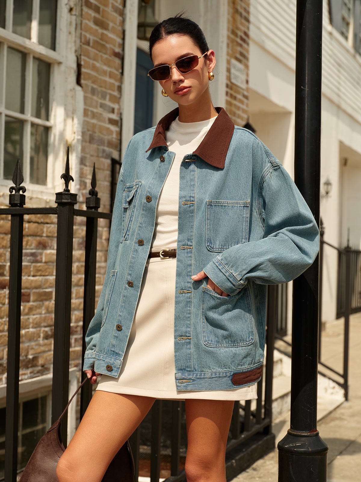 Structured Belted A-Line Mini Skirt