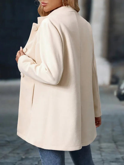 High-Collar Tailored Button Coat