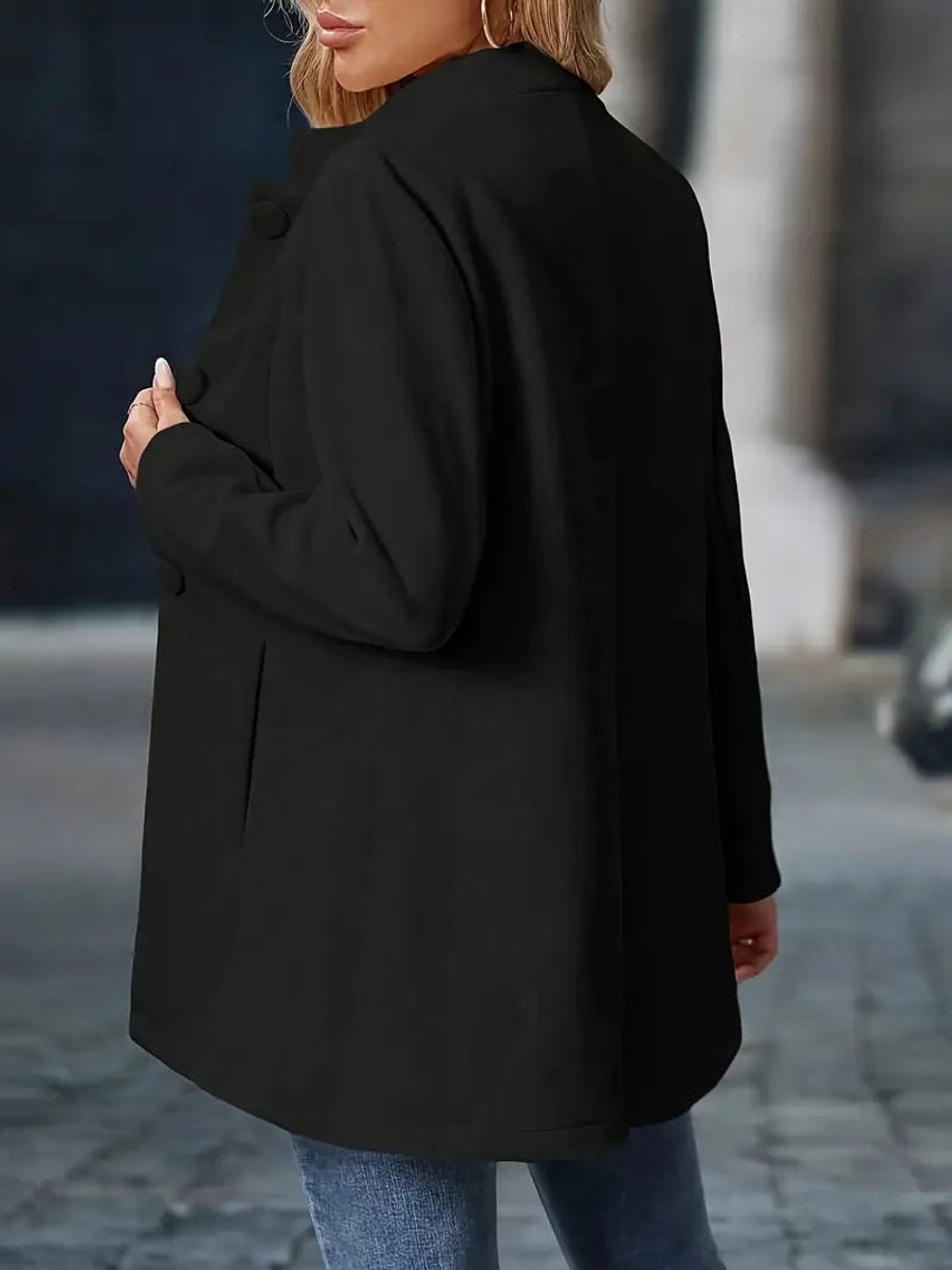 High-Collar Tailored Button Coat