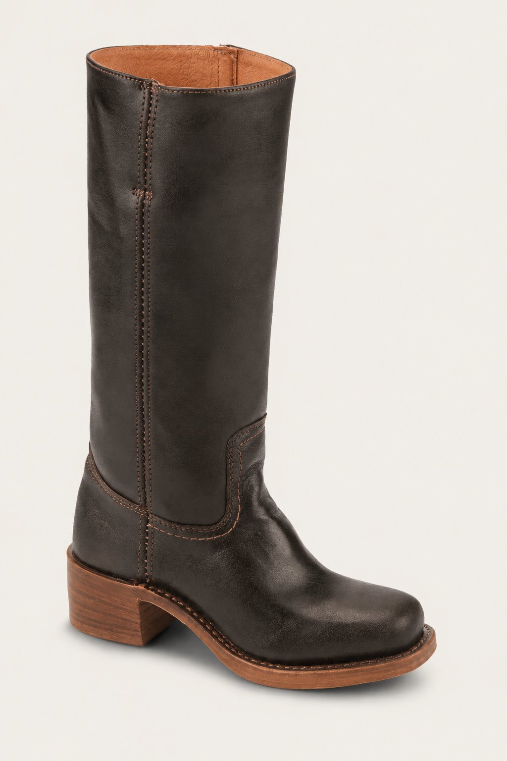 Fitted Knee-High Boots with Cleated Lug Sole