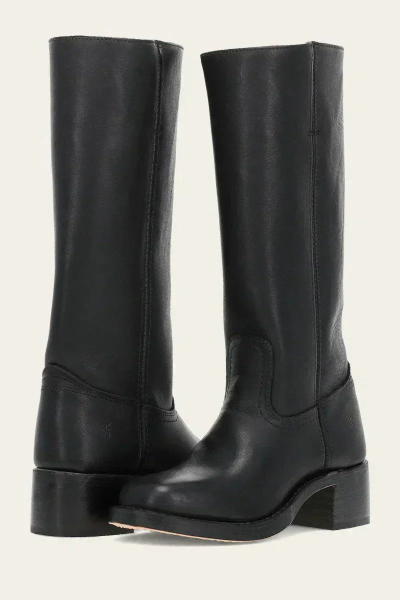 Fitted Knee-High Boots with Cleated Lug Sole