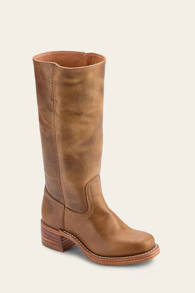 Fitted Knee-High Boots with Cleated Lug Sole