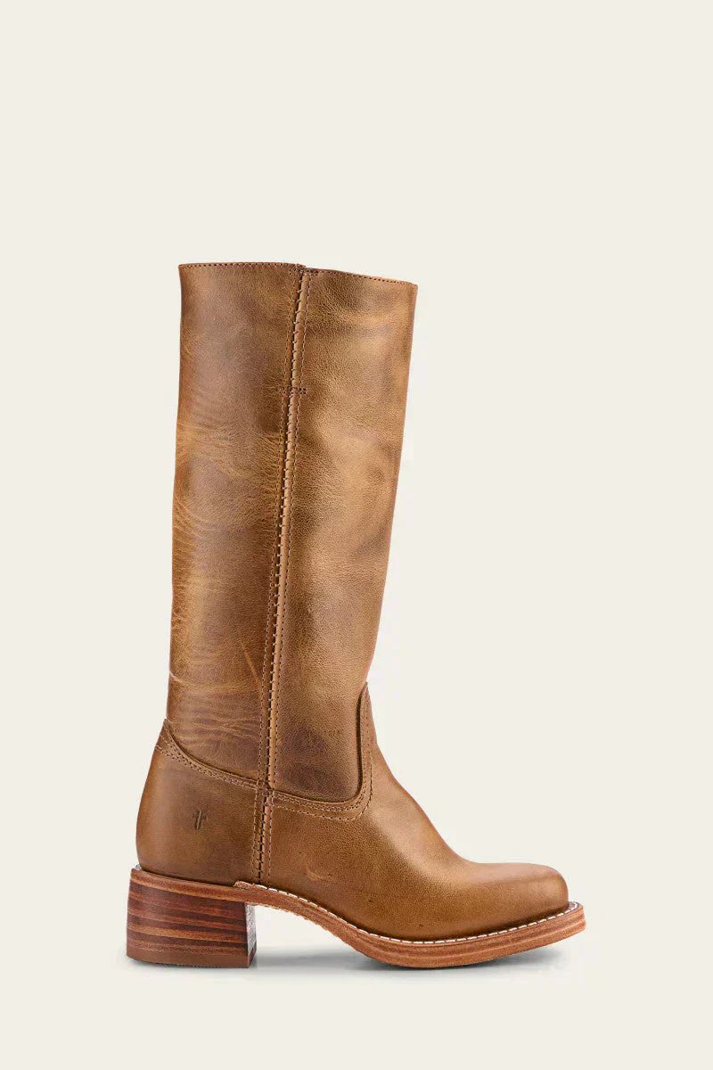 Fitted Knee-High Boots with Cleated Lug Sole