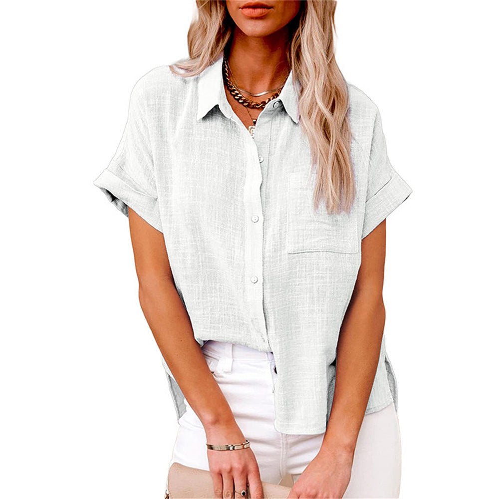 Short Sleeve Lightweight Button-Front Shirt