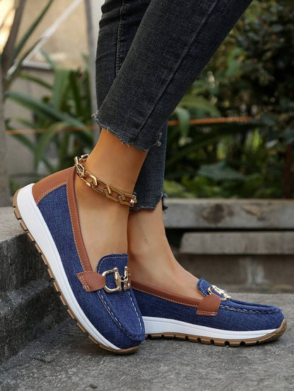 Cushioned Buckle Loafers with Non-Slip Sole