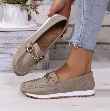 Cushioned Buckle Loafers with Non-Slip Sole