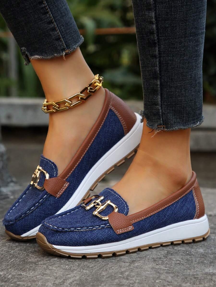Cushioned Buckle Loafers with Non-Slip Sole