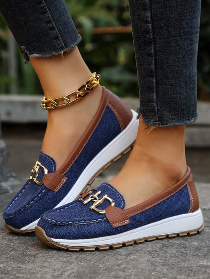 Cushioned Buckle Loafers with Non-Slip Sole