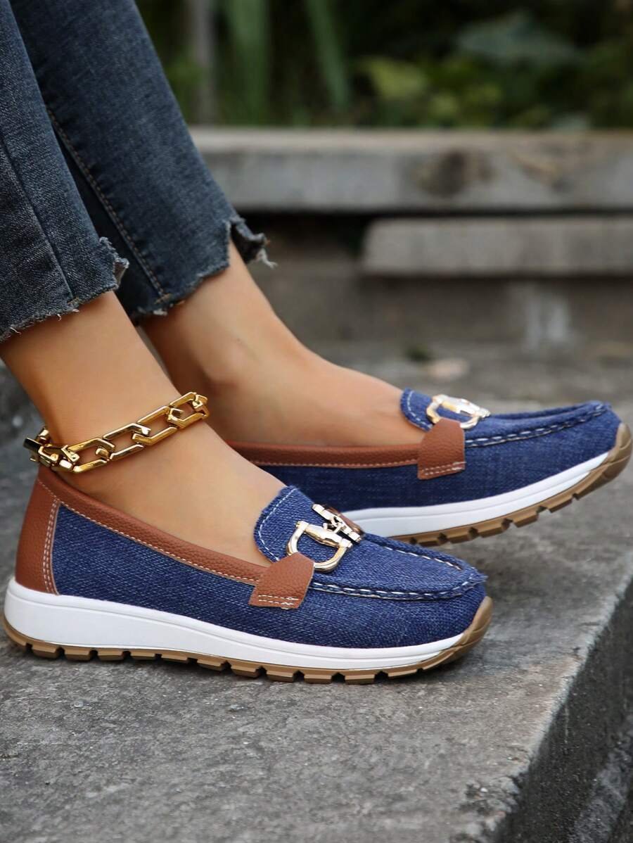 Cushioned Buckle Loafers with Non-Slip Sole