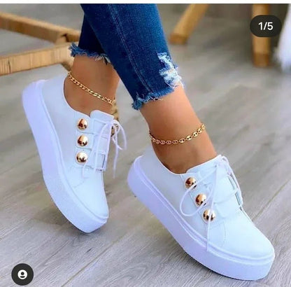 Studded Platform Lace-Up Walking Shoes