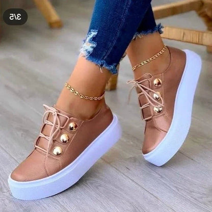 Cushioned Platform Lace-Up Trainers