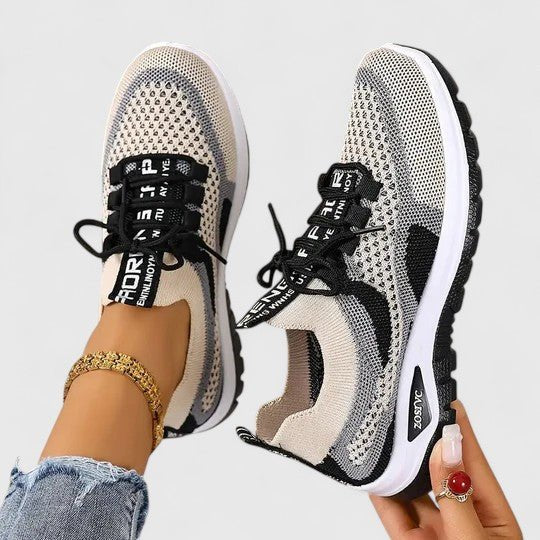 Supportive Mesh Lace-Up Walking Trainers