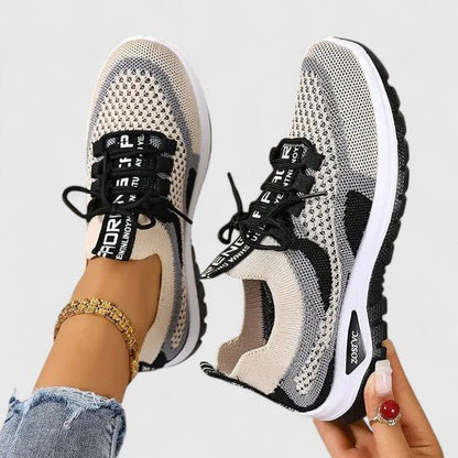 Supportive Mesh Lace-Up Walking Trainers
