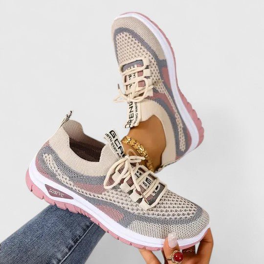 Supportive Mesh Lace-Up Walking Trainers