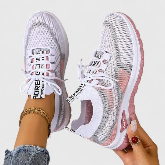 Supportive Mesh Lace-Up Walking Trainers