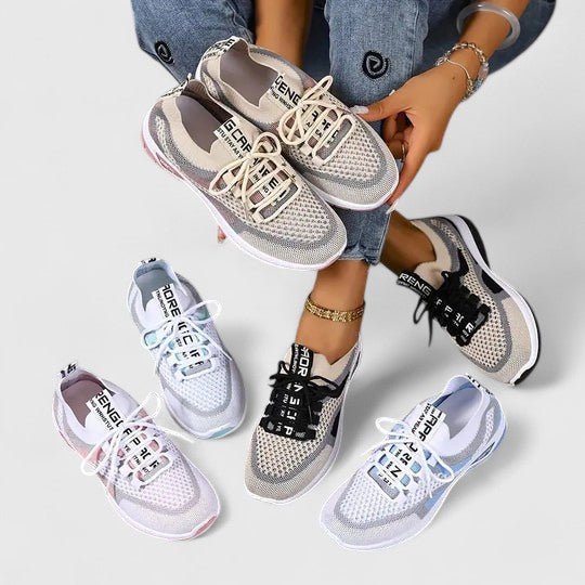 Supportive Mesh Lace-Up Walking Trainers