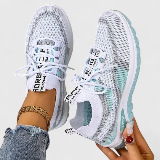 Supportive Mesh Lace-Up Walking Trainers
