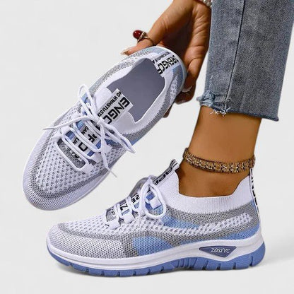 Supportive Mesh Lace-Up Walking Trainers