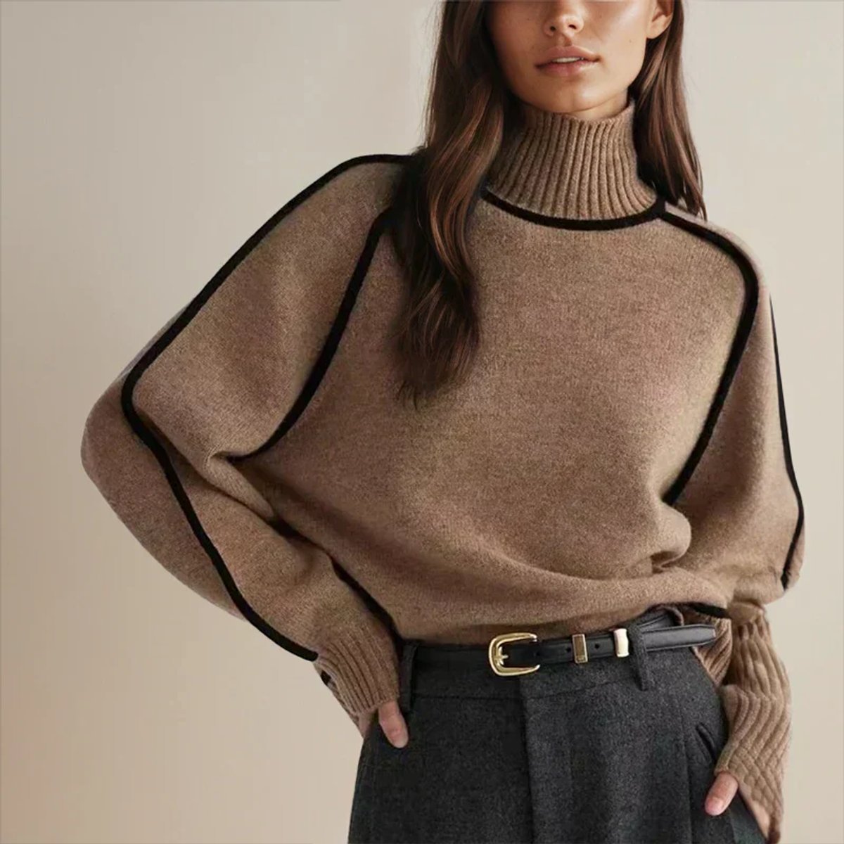 Relaxed Colour-Block Raglan Knit Jumper