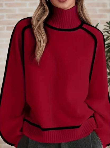 Relaxed Colour-Block Raglan Knit Jumper