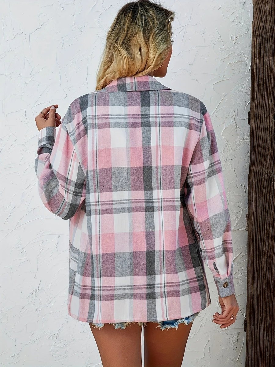 Women's Relaxed Plaid Flannel Overshirt