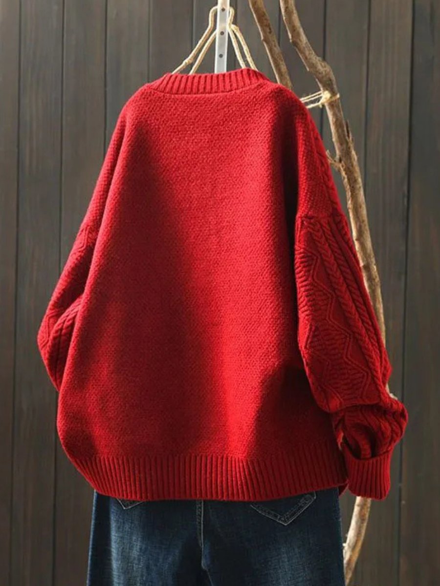 Relaxed Cable-Knit Buttoned Cardigan