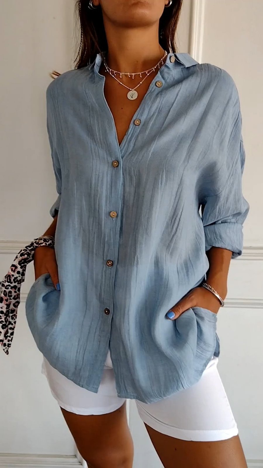 Relaxed Linen Button-Through Shirt