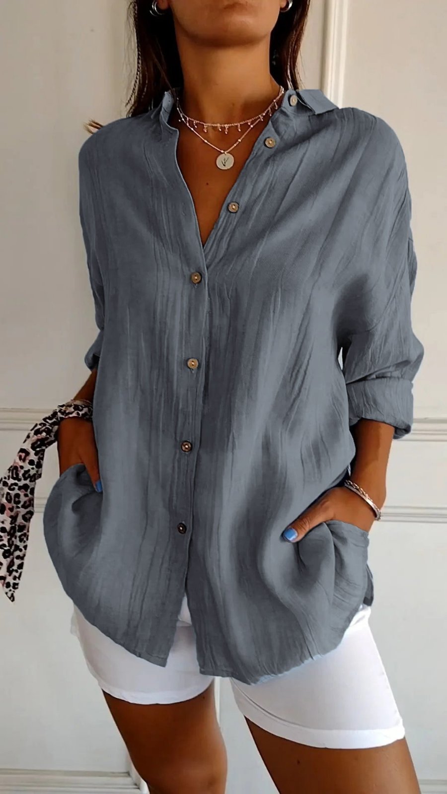 Relaxed Linen Button-Through Shirt