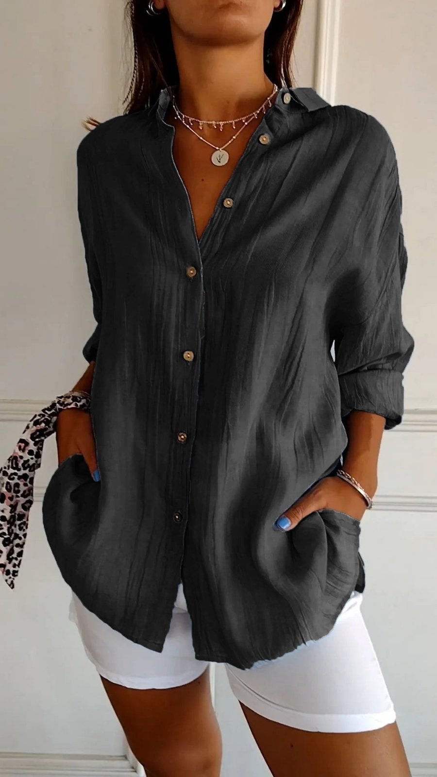 Relaxed Linen Button-Through Shirt