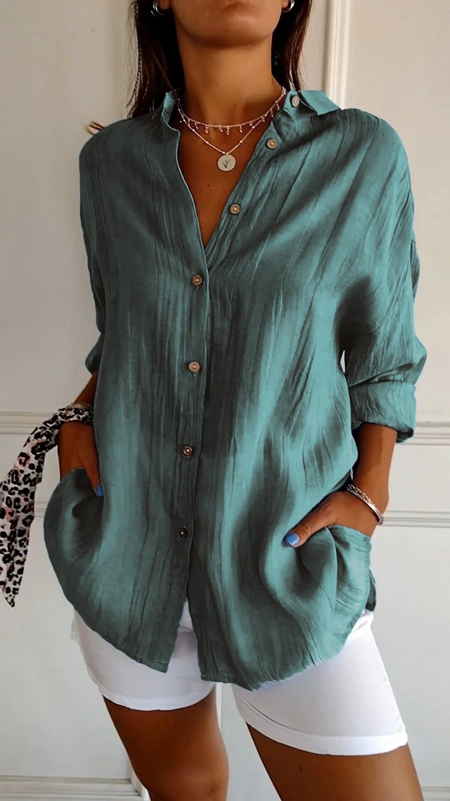 Relaxed Linen Button-Through Shirt