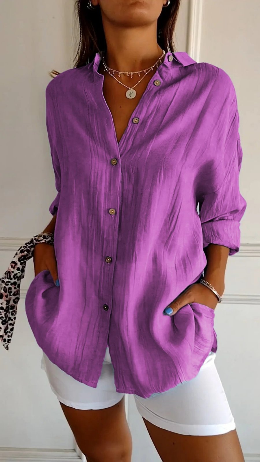 Relaxed Linen Button-Through Shirt