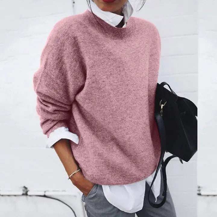 Cashmere Blend Relaxed Crew Neck Knit Jumper