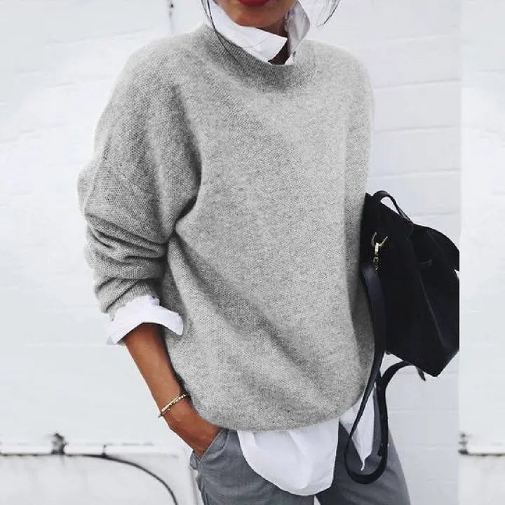 Cashmere Blend Relaxed Crew Neck Knit Jumper