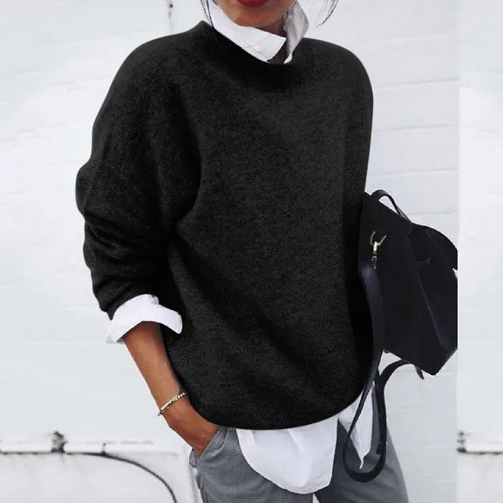 Cashmere Blend Relaxed Crew Neck Knit Jumper
